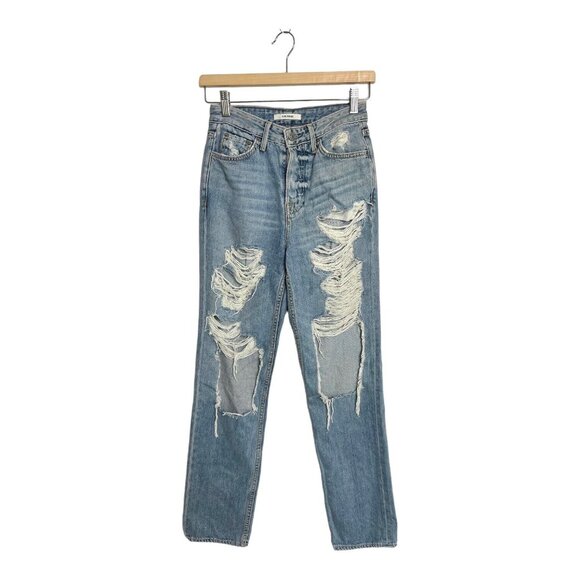 GRLFRND Denim - GRLFRND Mica Jeans Size 24 Distressed High Waisted Button Fly High Light Blue